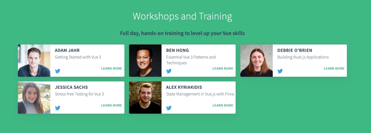 screenshot of workshop lineup