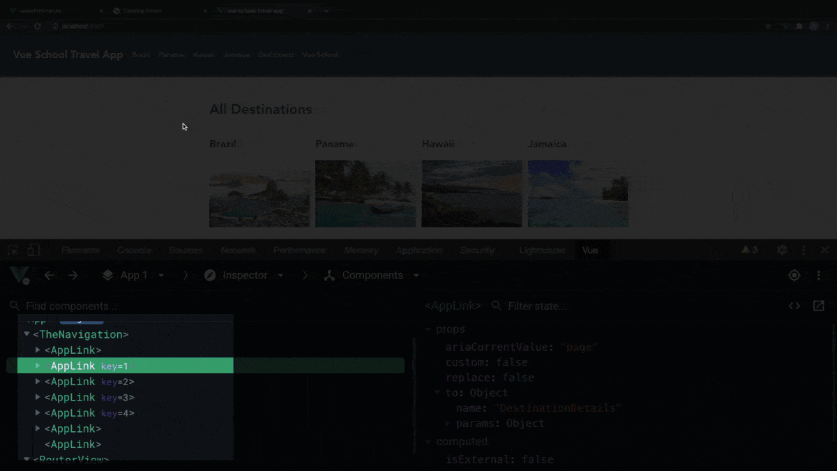 Extending Router Links Demo GIF