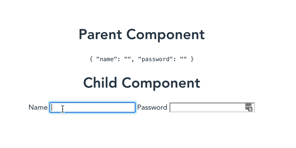 gif of object data reacting in parent component