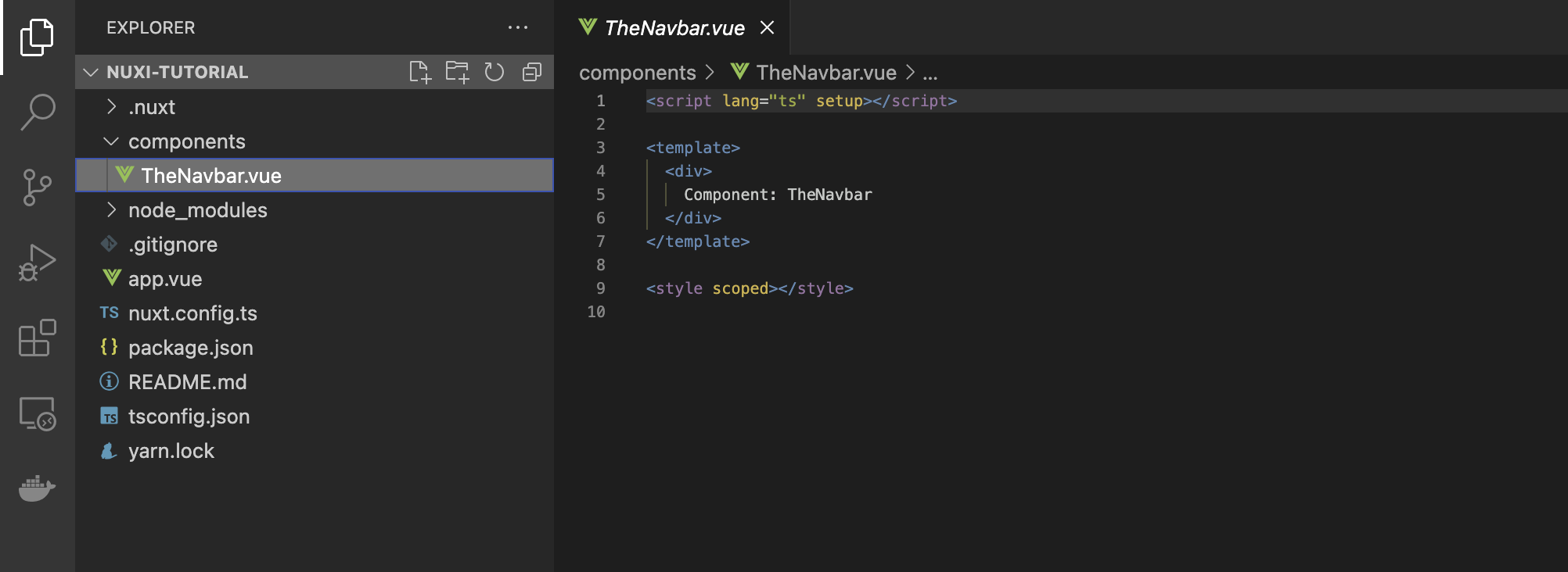 Adding a Component with Nuxi