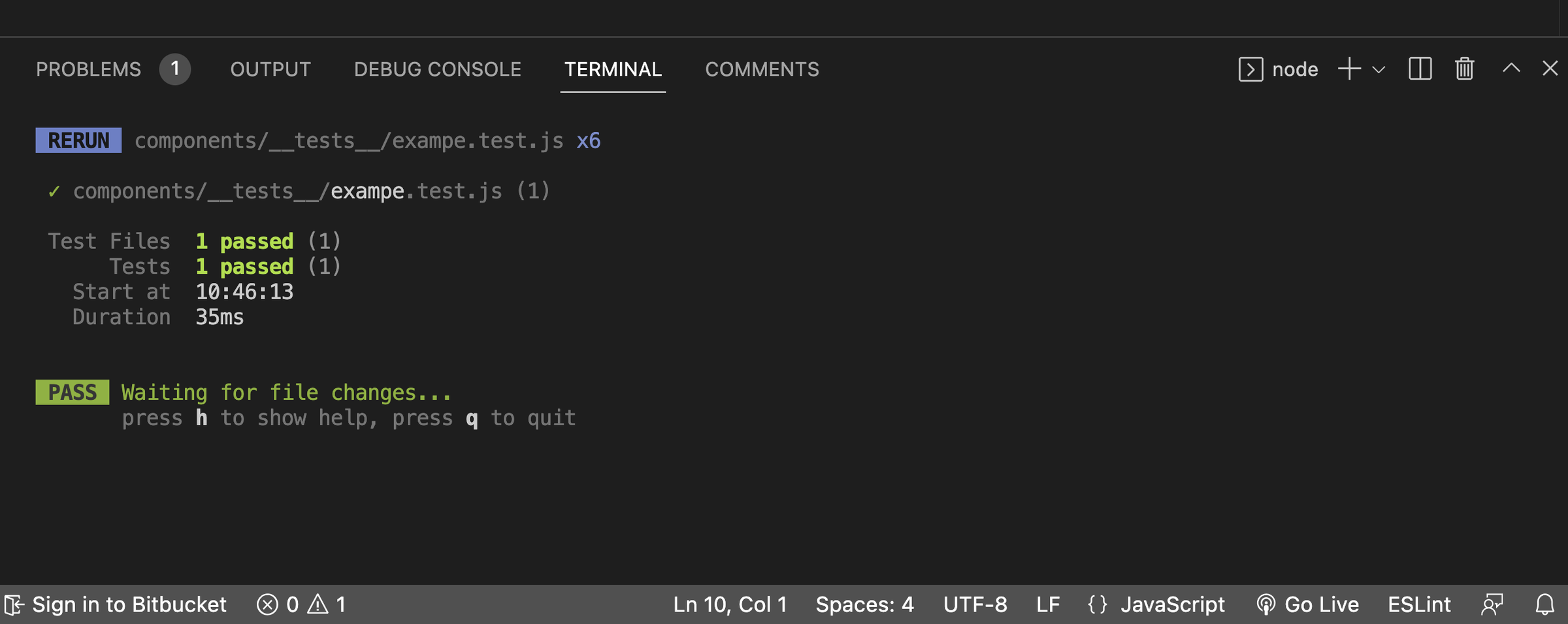 Screenshot for Vitest's unit tests being passed in the Vue app