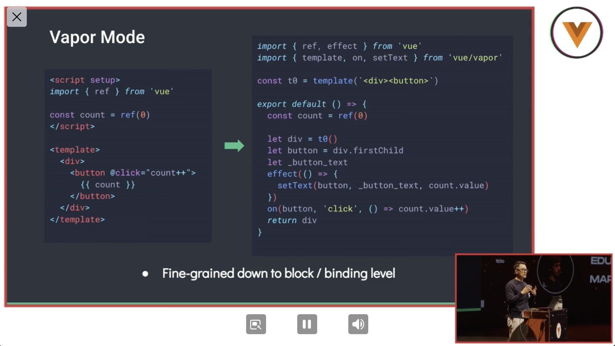 slide demonstrating how vapor mode compilation will work