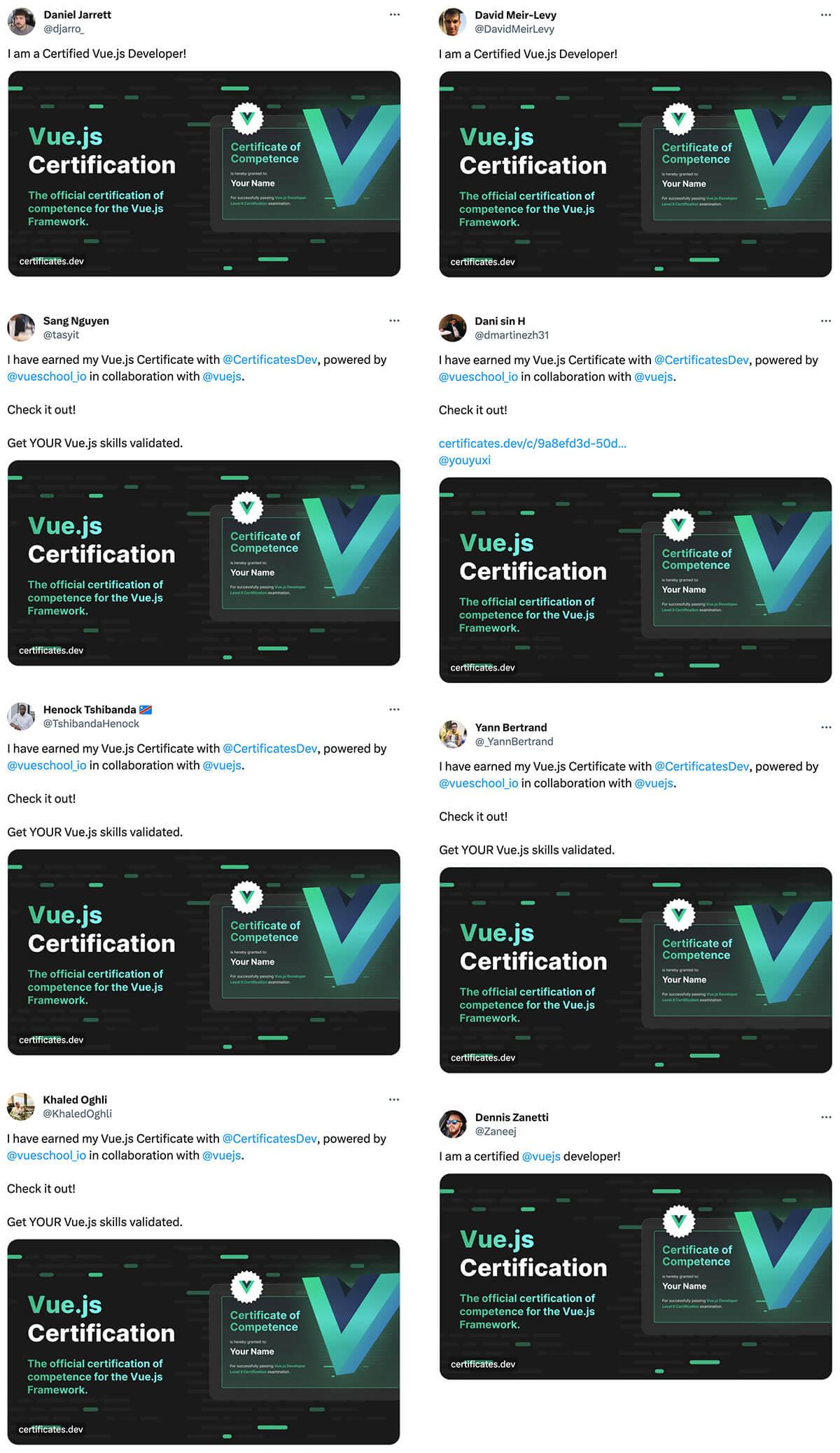 Users certificates