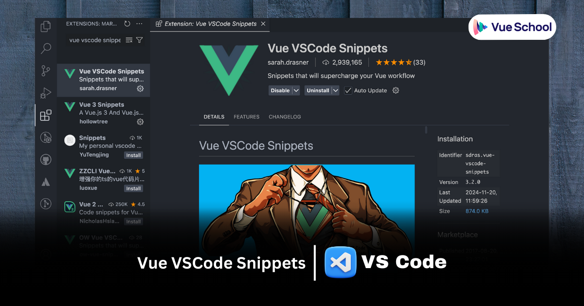 Vue VSCode Snippets VS Code Extension