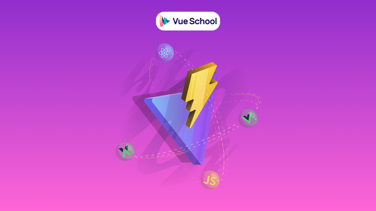 Vite logo with other frameworks like Vue and React