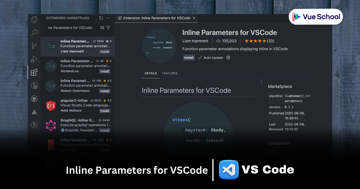 Inline Parameters for VS Code extension