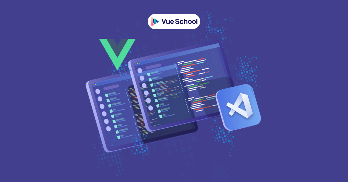 Vue and VS Code Illustration