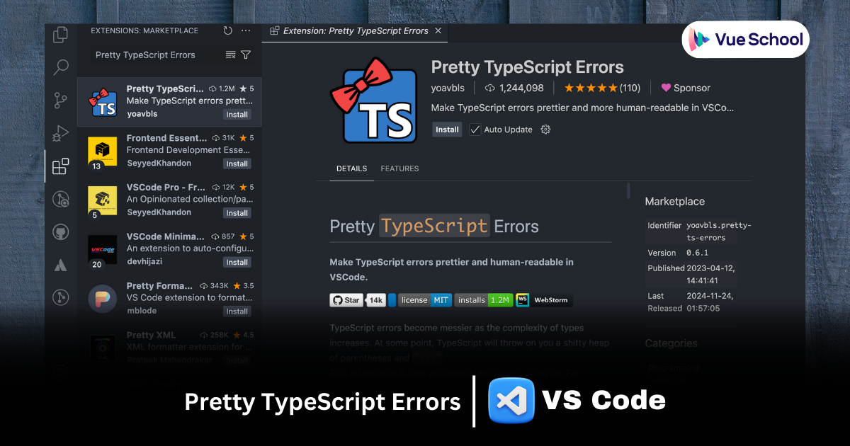 Pretty TypeScript Errors VS Code extension