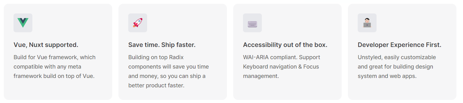 Radix Vue’s features
