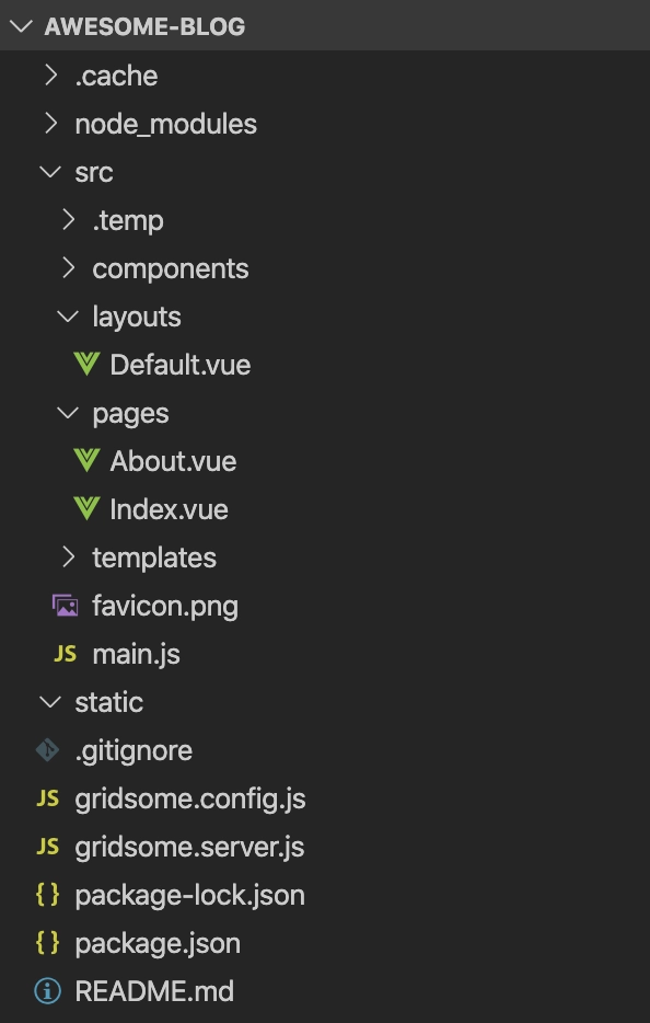 Gridsome file structure