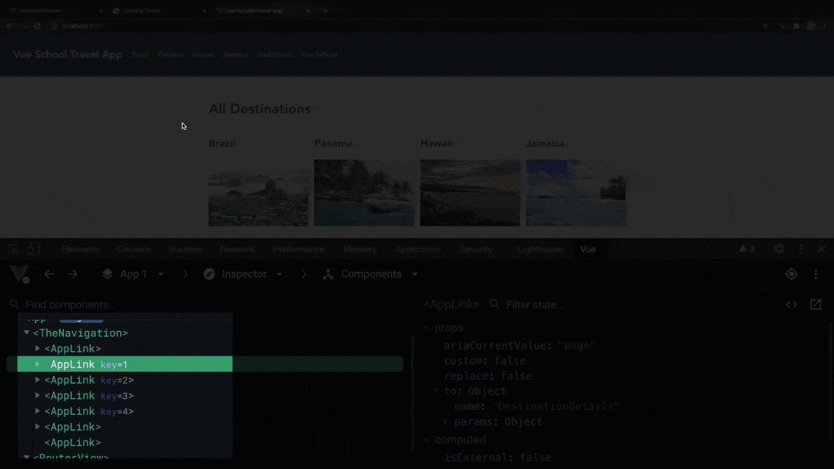 Extending Router Links Demo GIF
