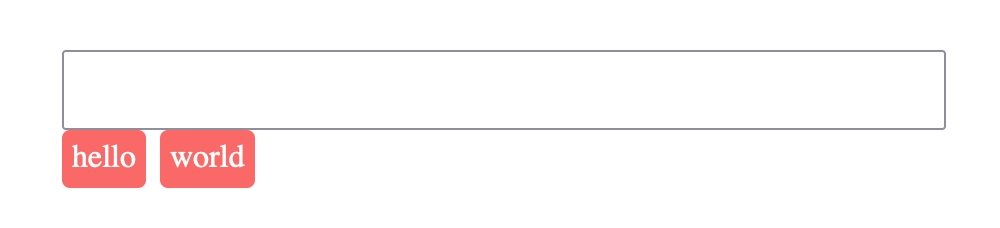 screenshot with the input and tags underneath