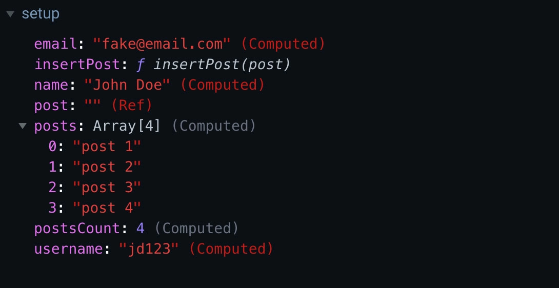 vue devtools screenshot