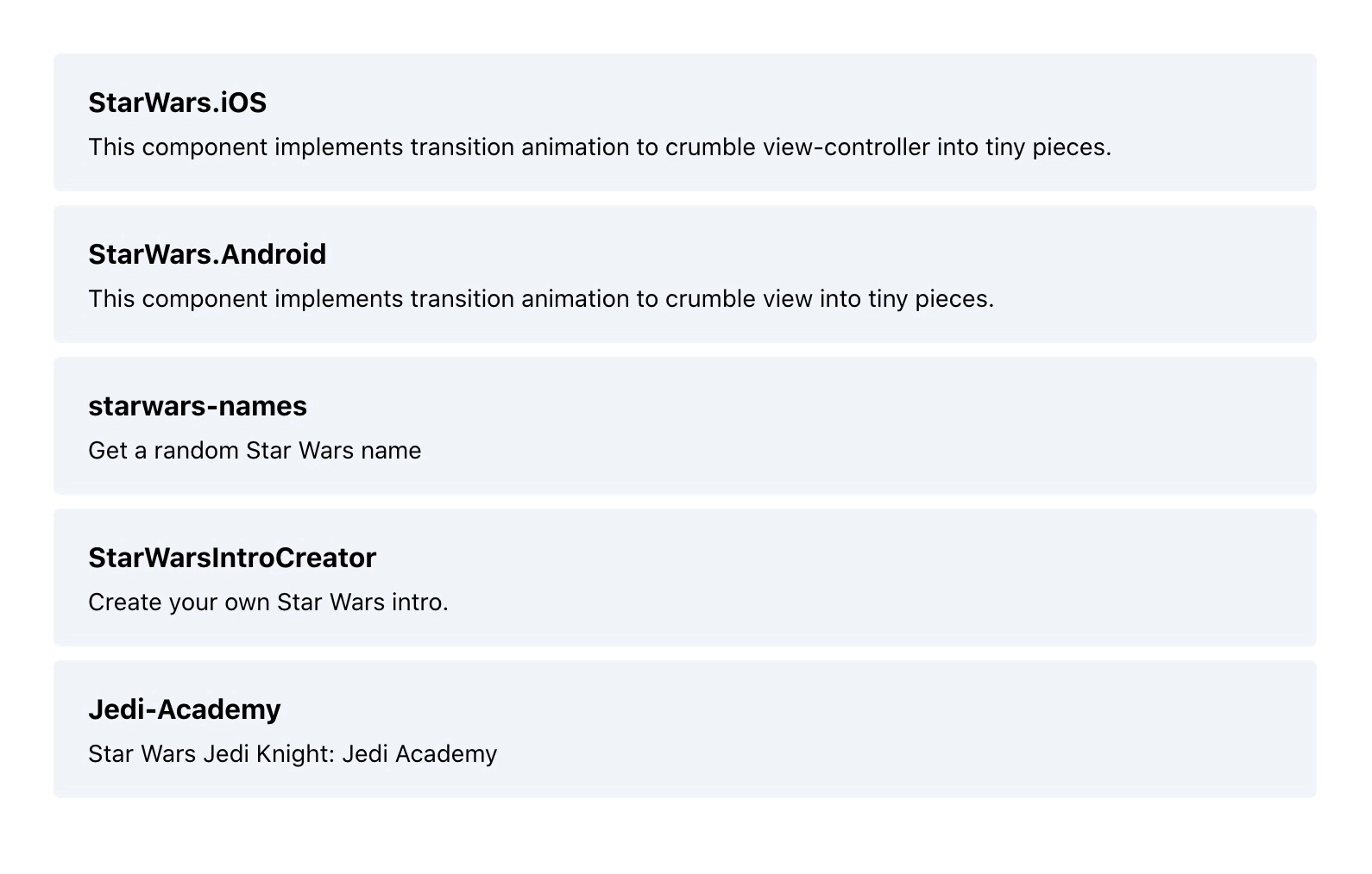 screenshot of repos