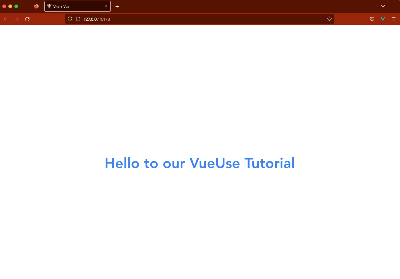 Vue project setup successful with VueUse installation complete