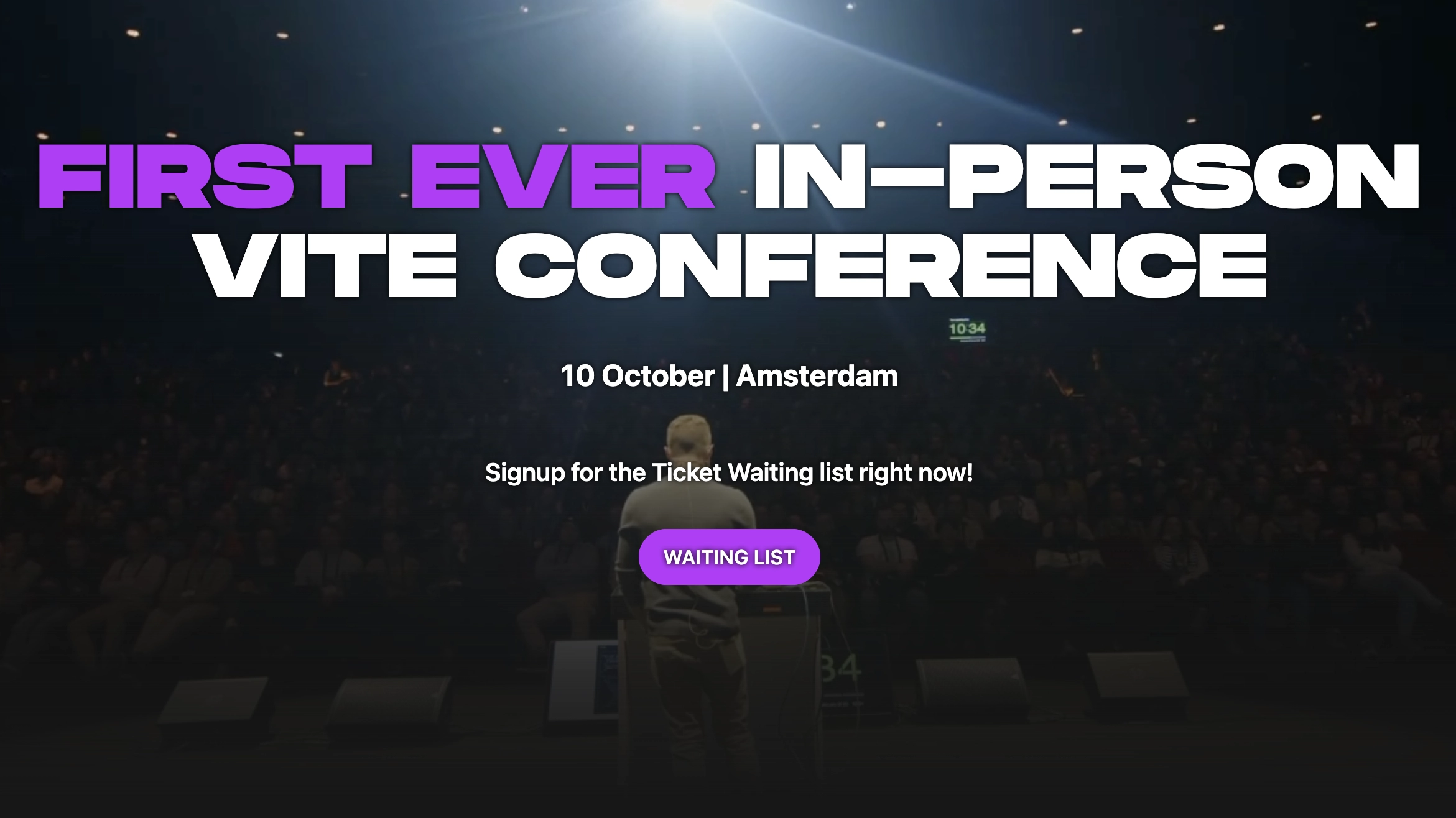 Screenshot of ViteConf homepage