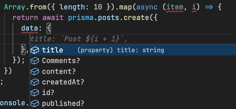 prisma client let's you work with your data in a type safe way