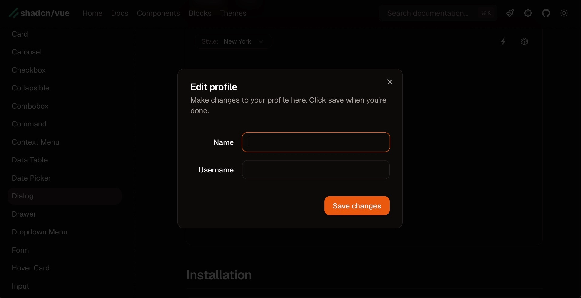 Dialog Screenshot