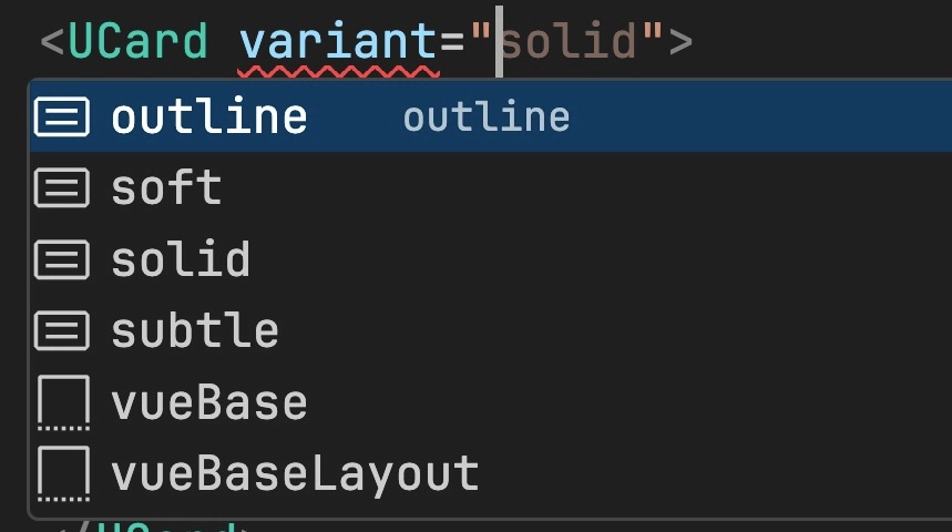 TypeScript autocomplete in Nuxt UI component