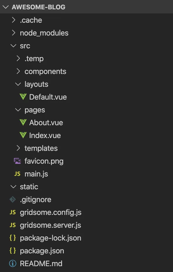 Gridsome file structure