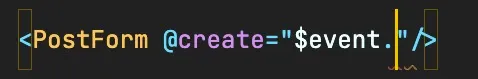 IDE shows no autocomplete options for the create custom event