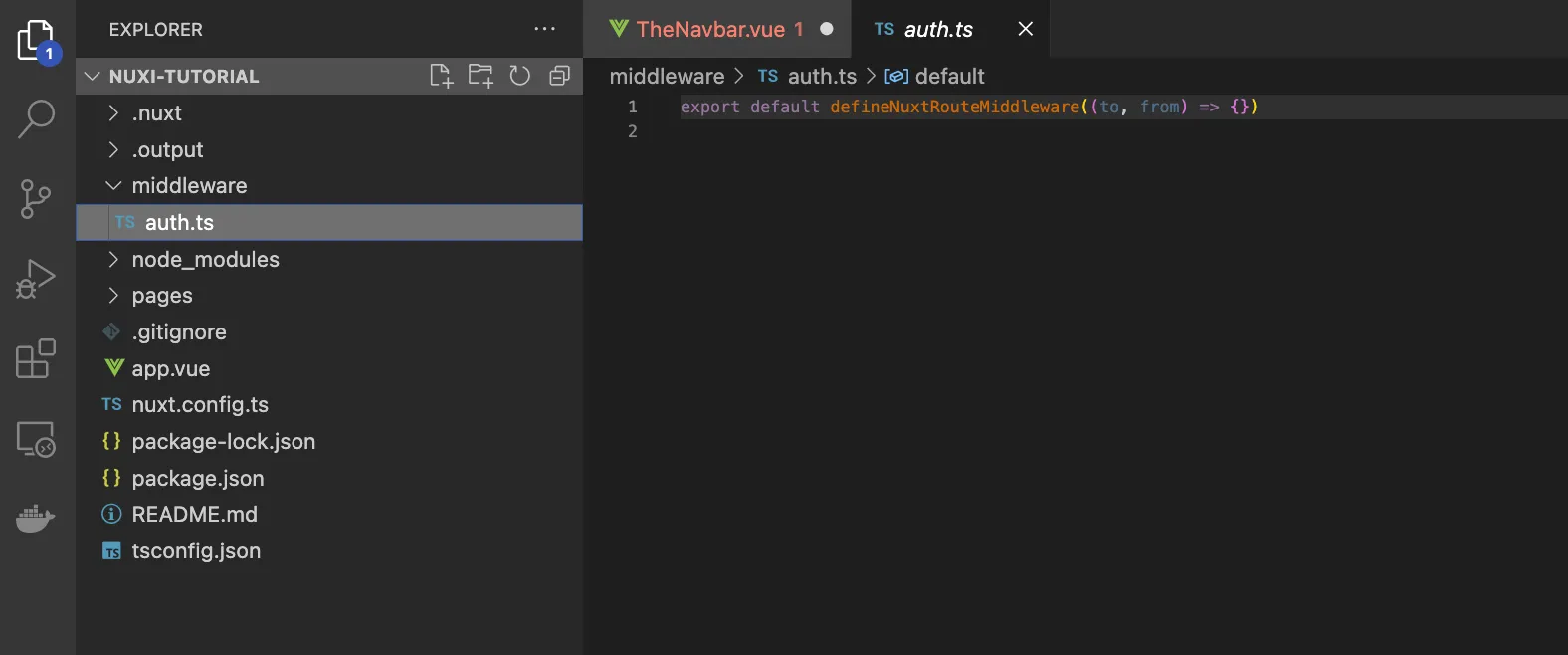 Adding Middleware with Nuxi