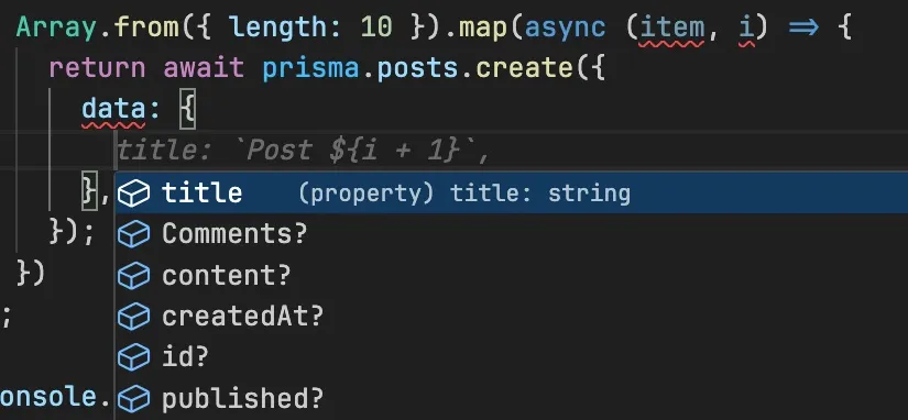 prisma client let's you work with your data in a type safe way