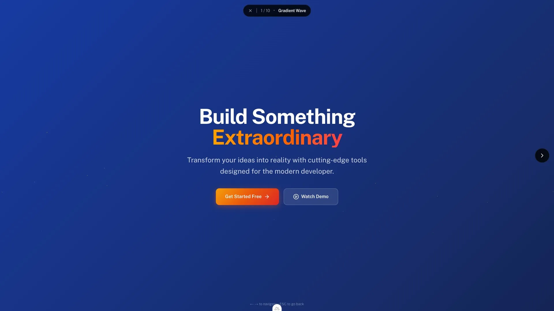 Animated Gradient Wave Hero