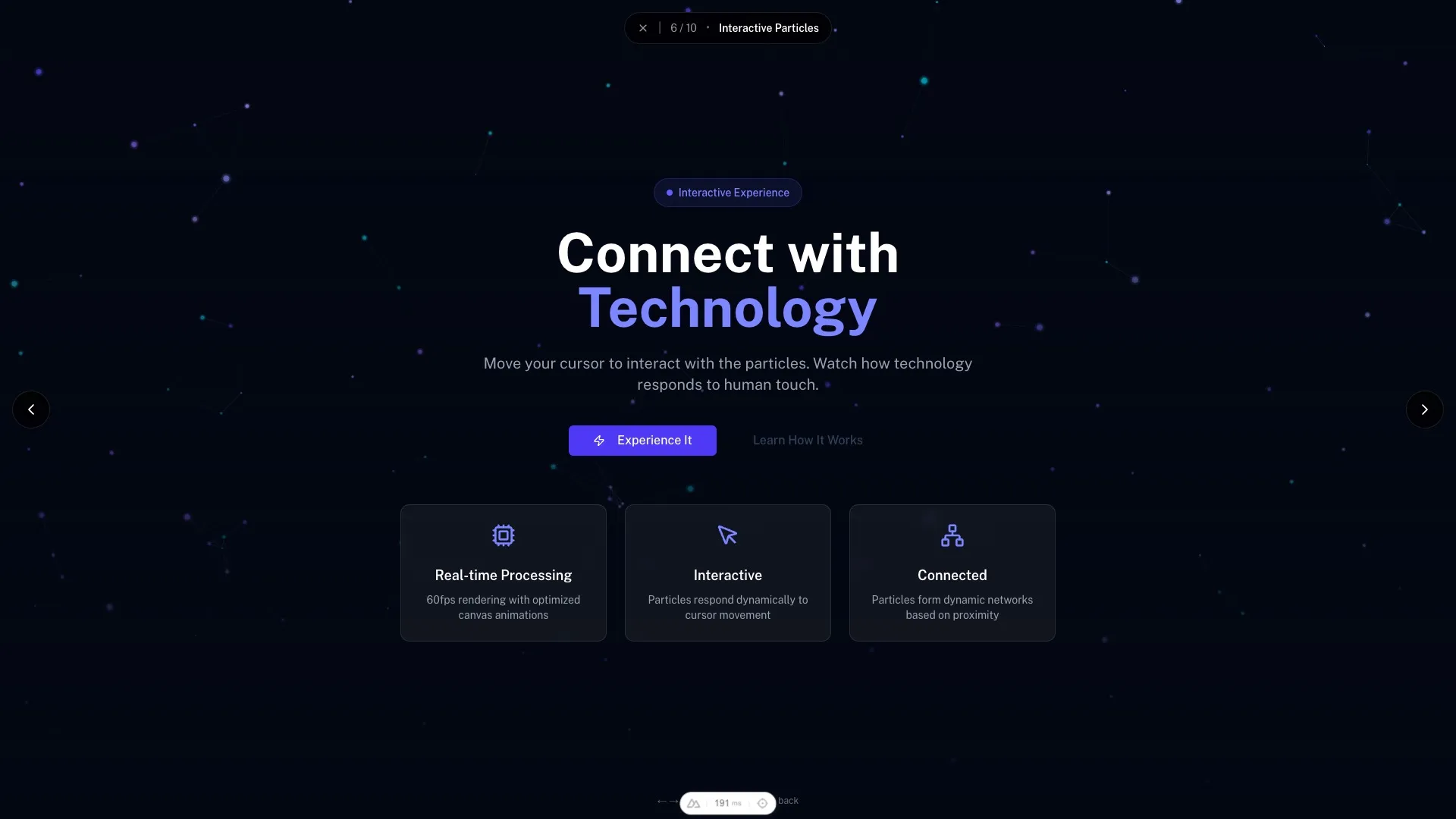 Interactive Particles Hero
