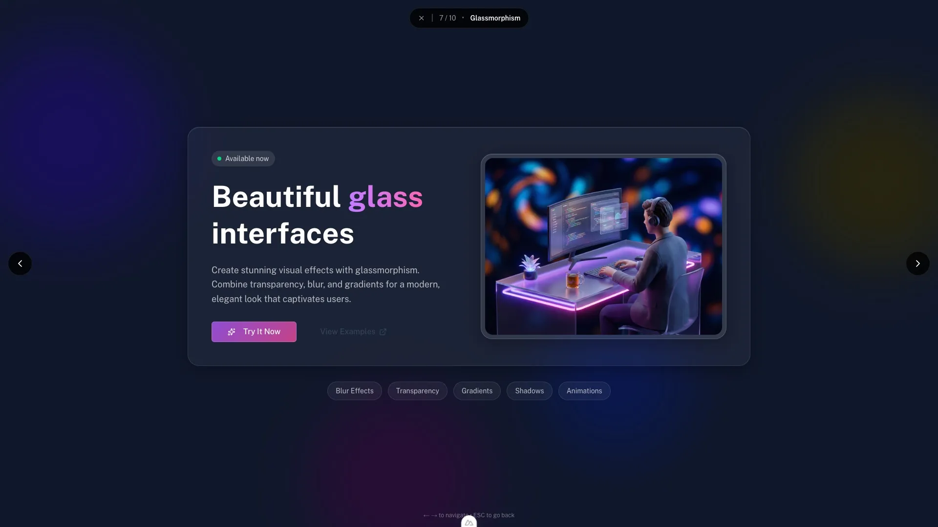 Glassmorphism Hero