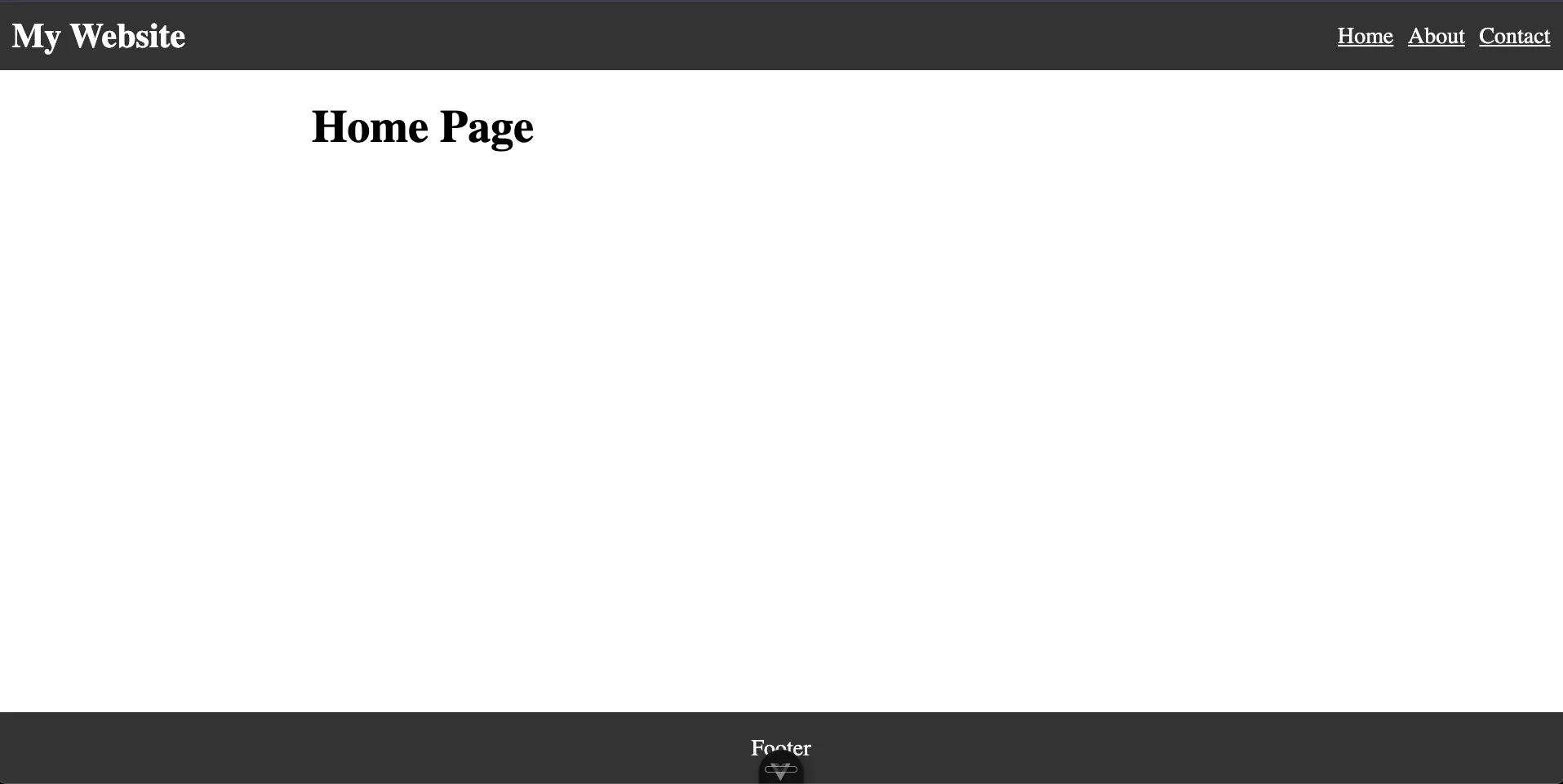 screenshot of the homepage without a sidebar