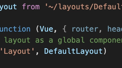 Gridsome imports the Default Layout and uses it automatically for each page. You can create your own one and change the import here to use it instead. Or just modify the existing Default layout too 🙂