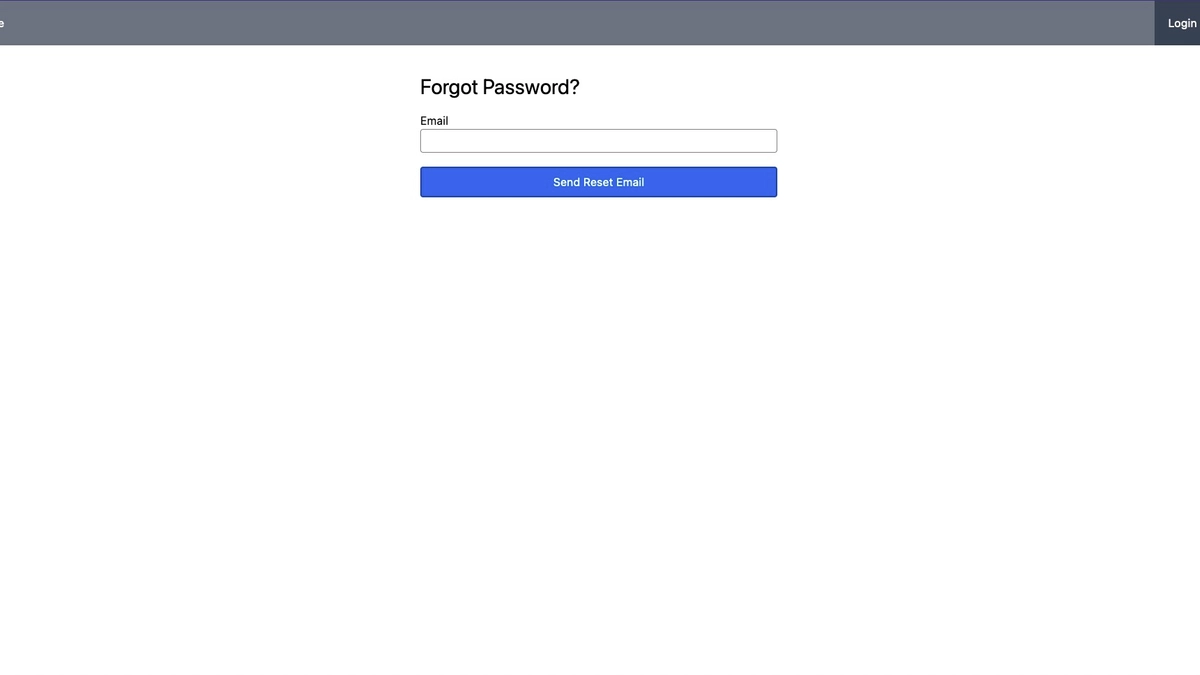 screenshot of forgot password page