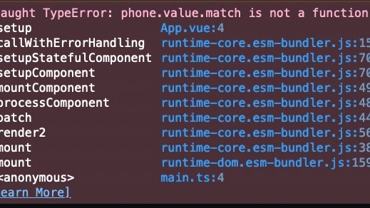 error phone.value.match is not a function
