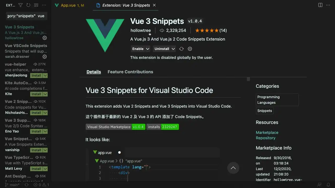 Vue Snippets in Visual Studio Code thumbnail image