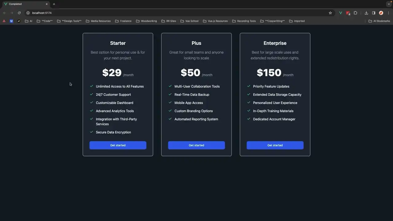 Pricing Table Challenge with Tailwind and Vue - Solution thumbnail image