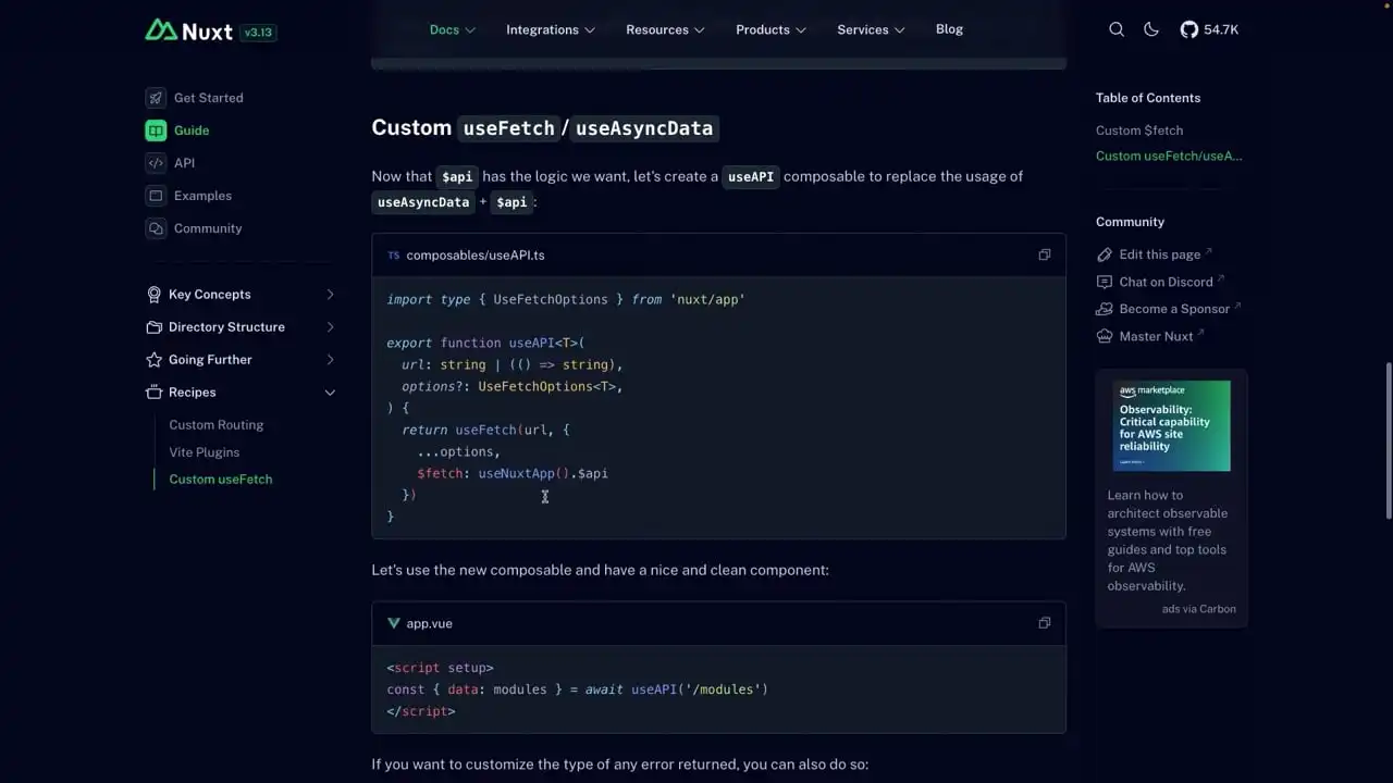 Create a Custom useFetch Nuxt Composable thumbnail image