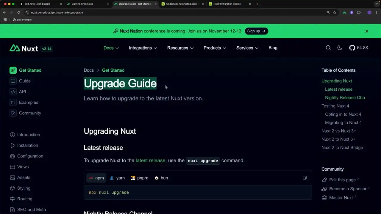 Nuxt 4 - Using CodeMod As An Easy Upgrade Path thumbnail image