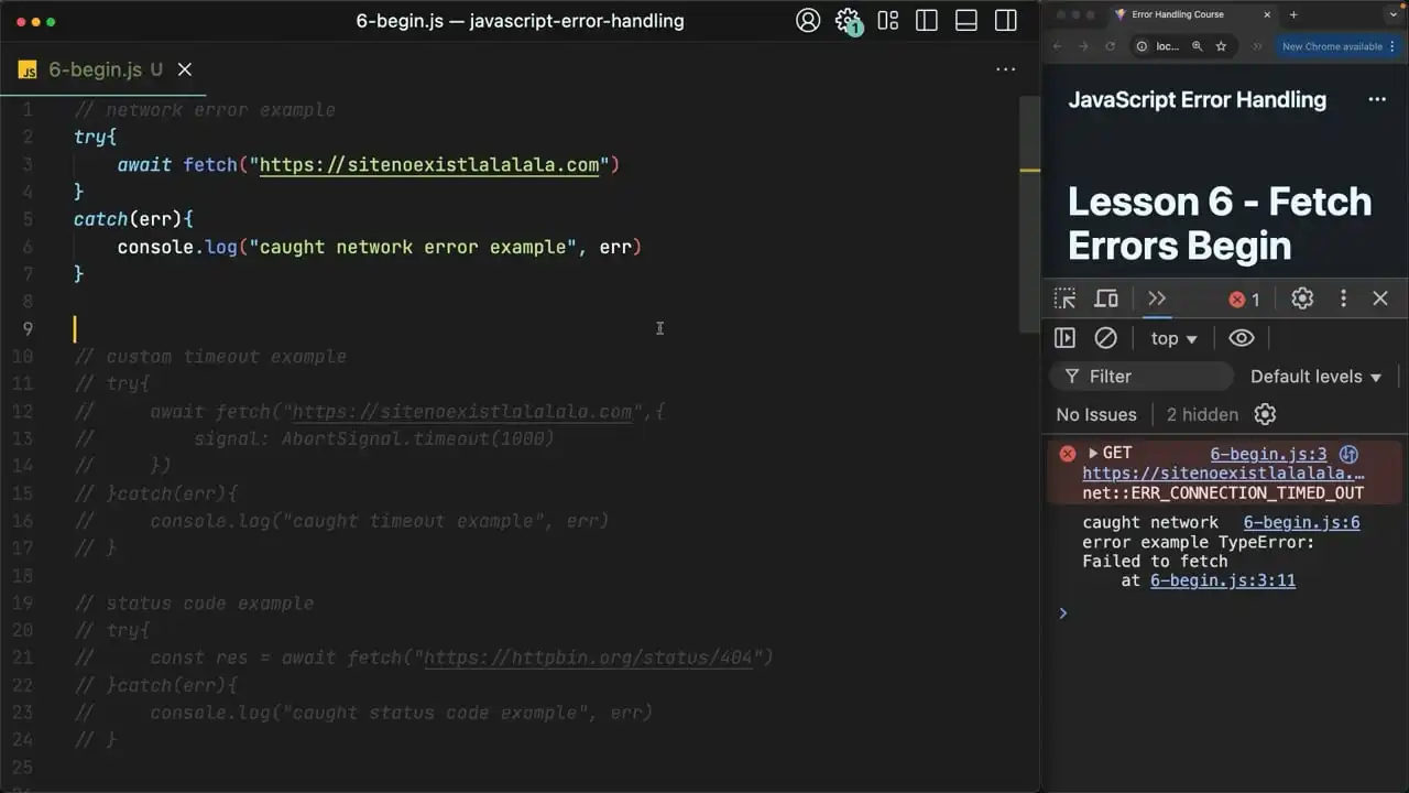 Dealing with JavaScript Fetch Errors thumbnail image