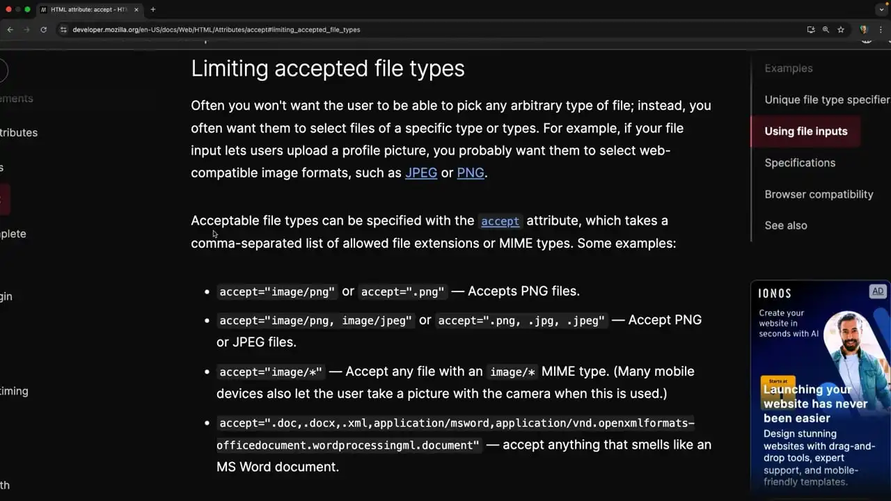 Validate File Upload Filetype with the HTML Accept Attribute thumbnail image