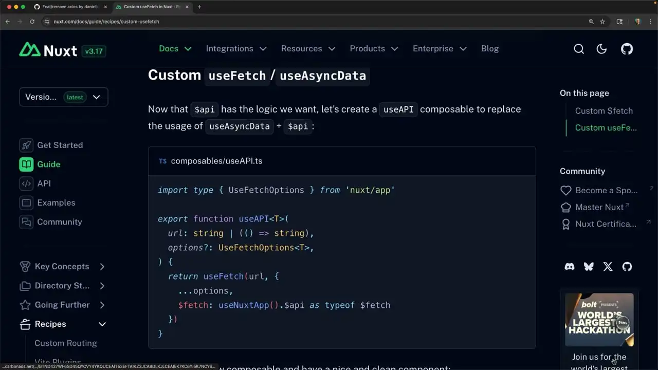 Replacing Axios with $fetch thumbnail image