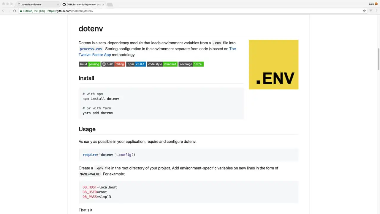 Using .env file in the Vue.js Webpack Template thumbnail image