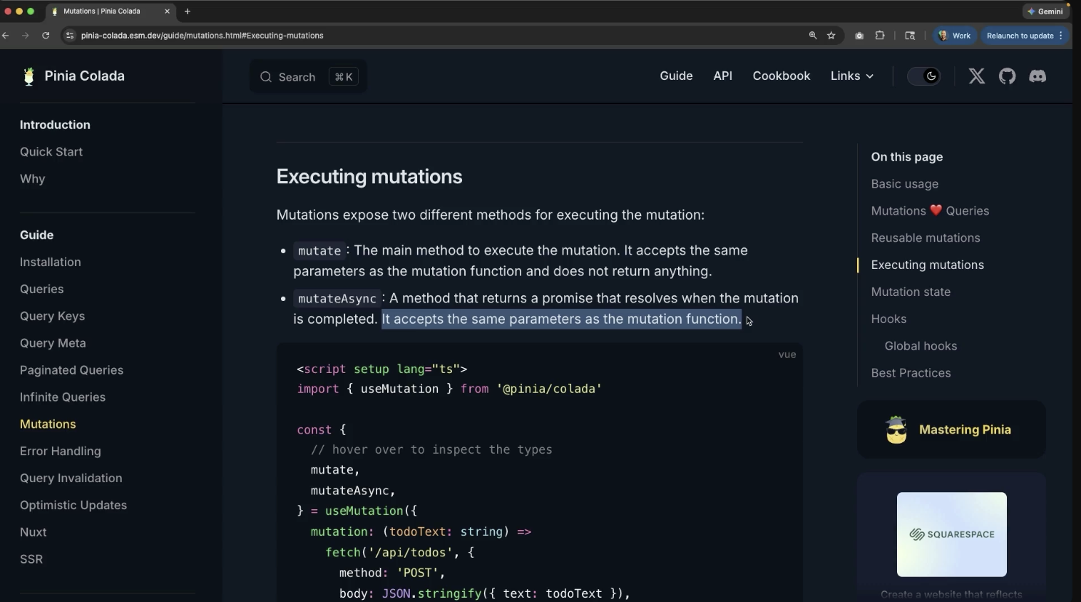 Mutate vs mutateAsync Mutation Functions in Pinia Colada | Vue School