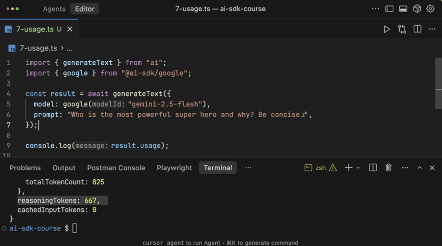 Getting Usage Data with the AI SDK