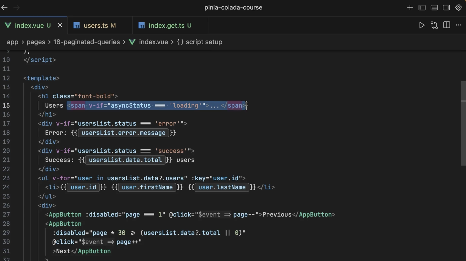 Paginated Queries in Pinia Colada