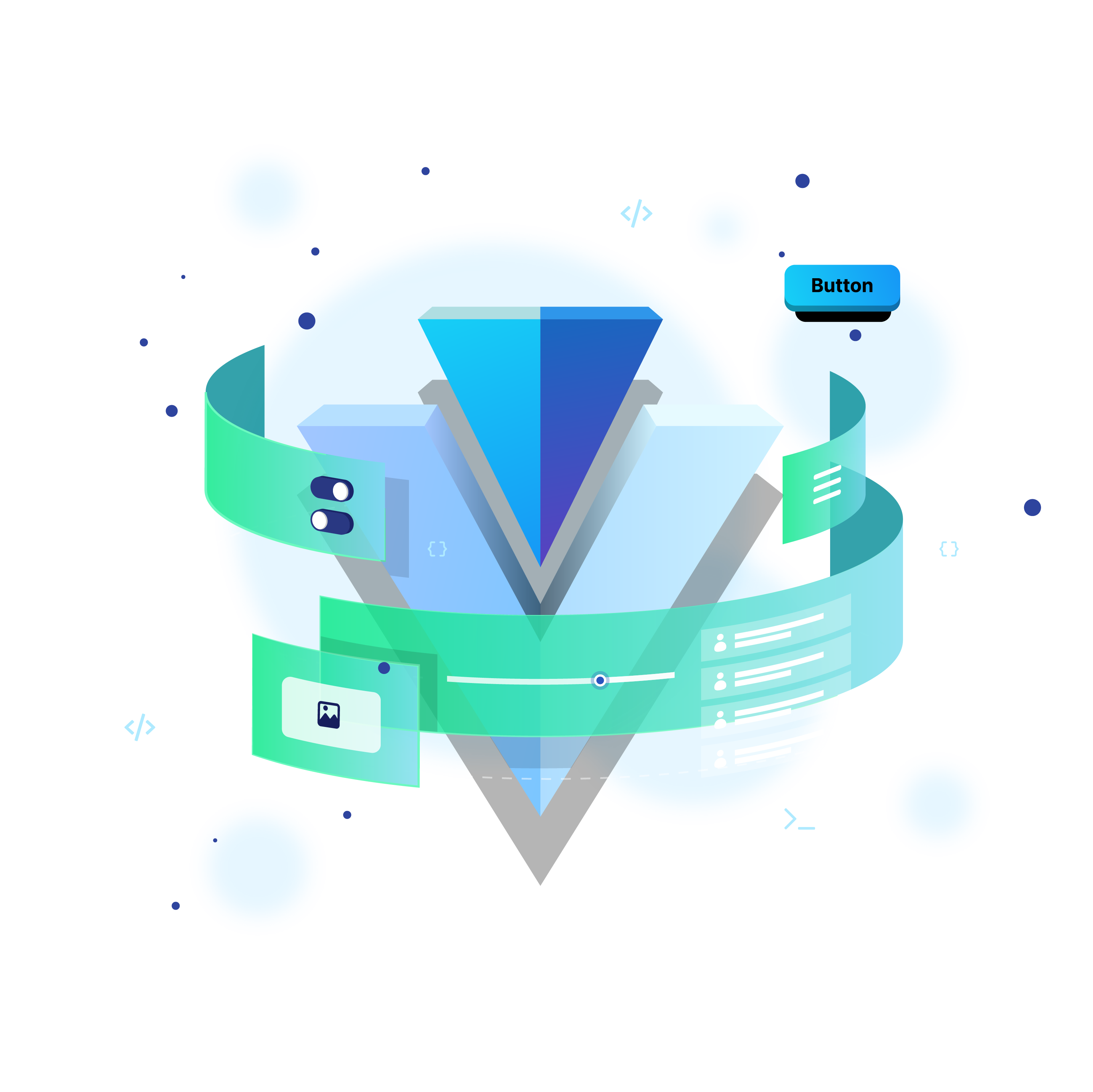 Illustration image of Material UI with Vuetify and Vue.js