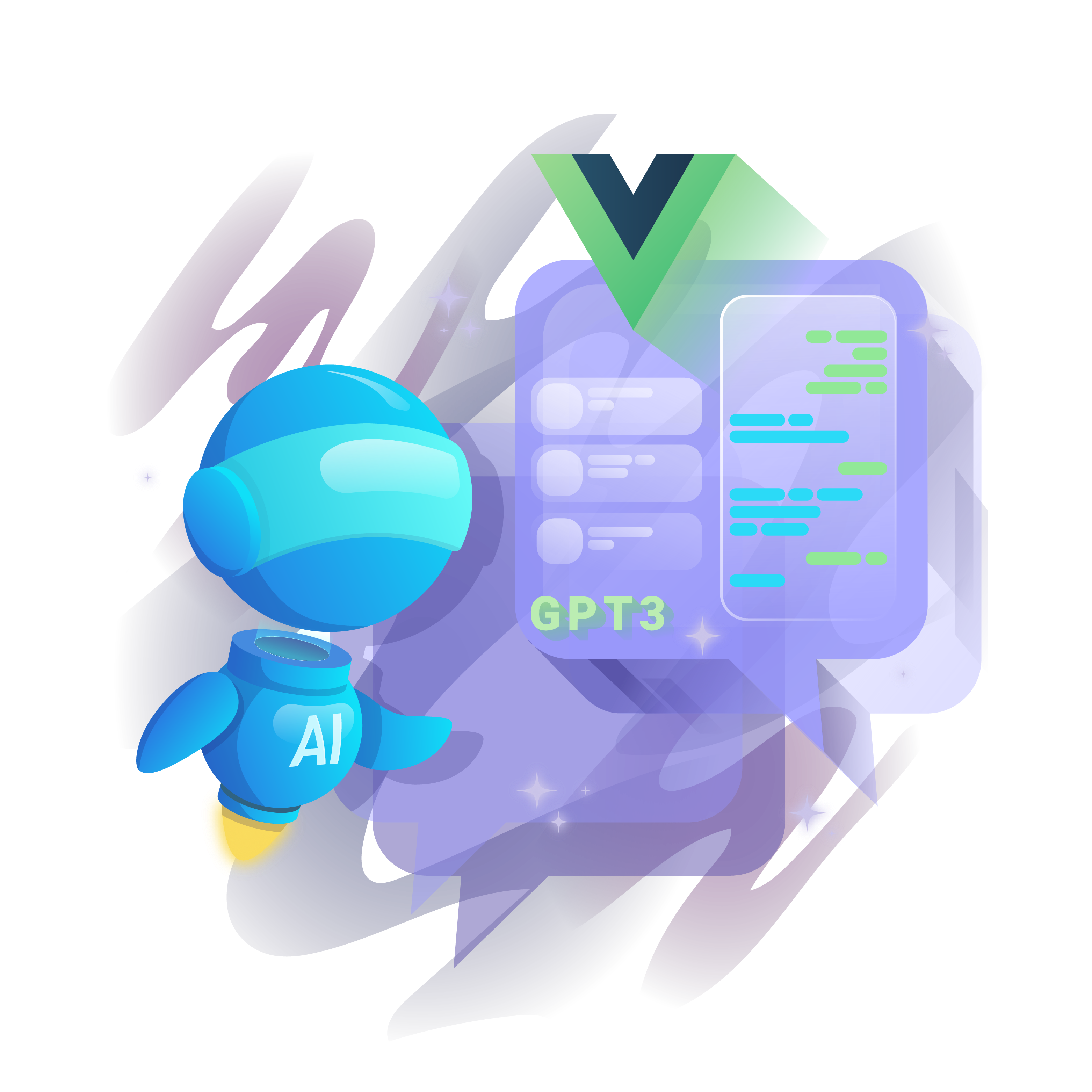 Illustration image of AI Chat Bot with Vue.js and GPT-4: Build Smarter Apps